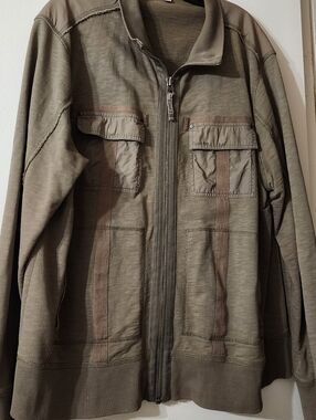 Calvin Klein Olive Green Military Field Zip Jacket